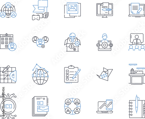 Conclave and convocation line icons collection. onclave, Gathering, Assembly, Meeting, Summit, Symposium, Conference vector and linear illustration. Congress,Caucus,Council outline signs set