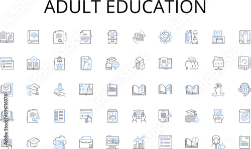 adult education line icons collection. Insight, Reflection, Introspection, Recognition, Perception, Self-examination, Understanding vector and linear illustration. Empathy,Clarity,Realization outline