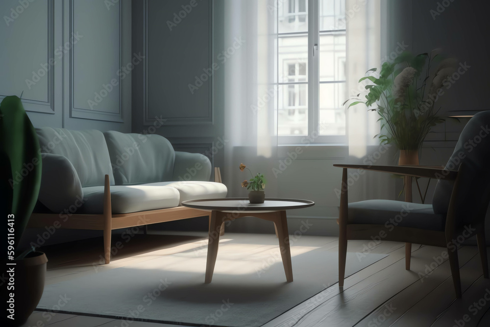 Elegant House Background Modern Living Room Interior in 3D Elegant House Background Modern Living Room Interior in 3D