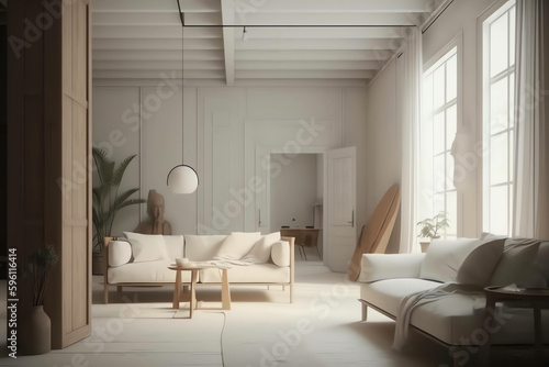 Elegant House Background Modern Living Room Interior in 3D © arlila