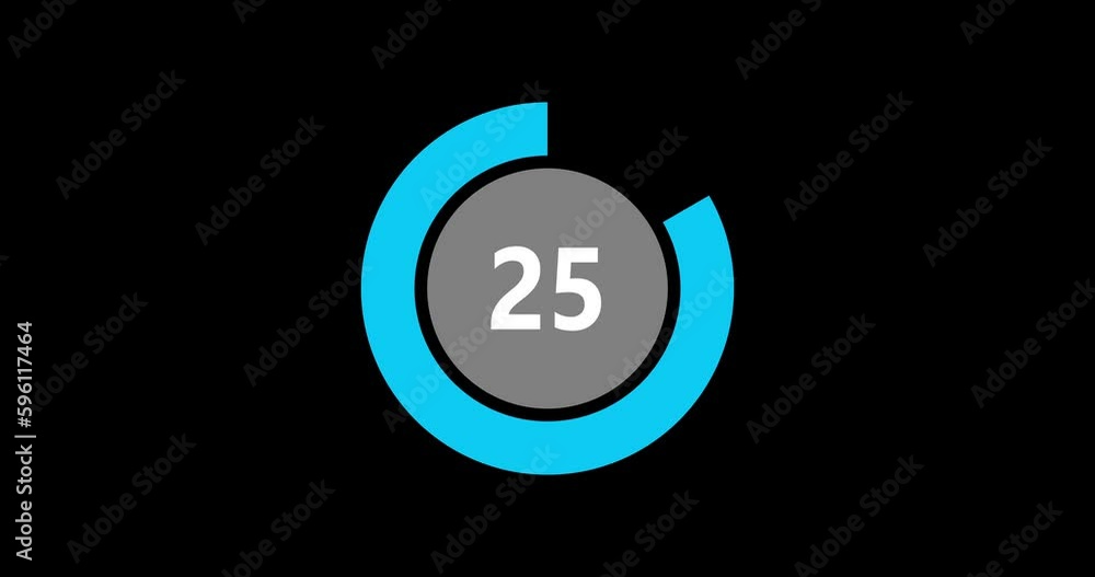 Countdown timer from 30 to 0 seconds realtime. Modern flat design of countdown animation on black background. 4K resolution. Countdown timer from 30 to 0 seconds realtime. Modern flat design of countdown animation on black background. 4K resolution.