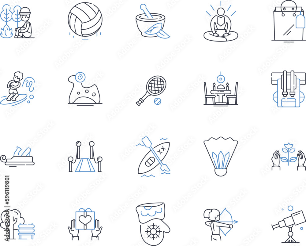 Equine therapy line icons collection. Healing, Horses, Therapy, Equine, Emotional, Trust, Connection vector and linear illustration. Empathy,Rehabilitation,Strength outline signs set