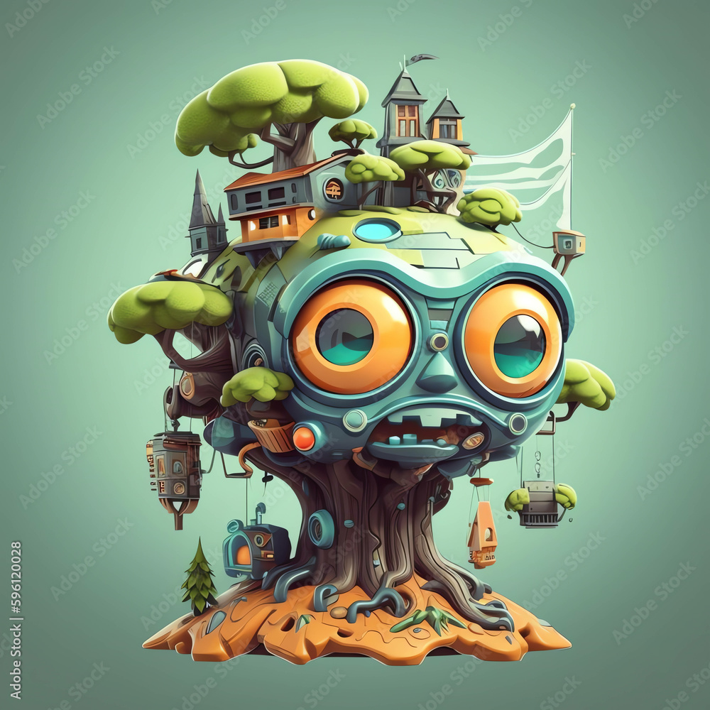 3D animate graphic monster design illustration 3D animate graphic monster design illustration