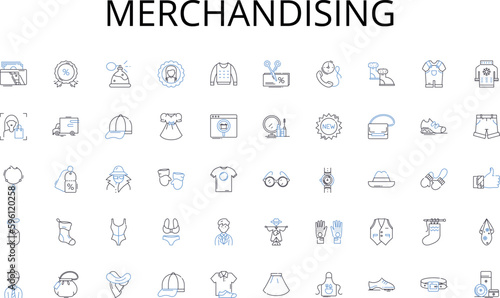 Merchandising line icons collection. Loans, Credit, Funding, Capital, Assets, Equity, Interest vector and linear illustration. Debt,Investment,Lending outline signs set