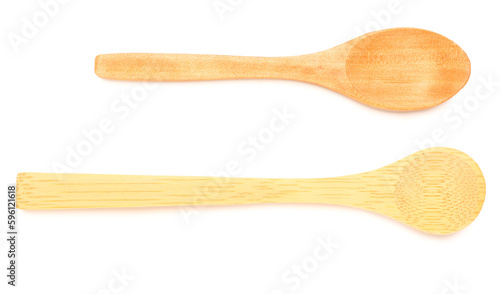 Wooden spoons isolated on white background