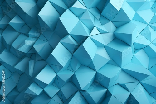 An abstract geometric background made of uneven light blue shapes. Generative AI