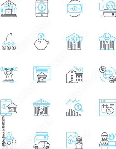 Web shopping linear icons set. E-commerce, Online shopping, Cybermall, Click-and-mortar, Marketplace, Digital shopping, Retail therapy line vector and concept signs. Cyber market,Shopping cart,Online