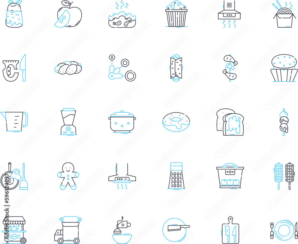 Gastronomy food linear icons set. Delicacy, Savory, Palate, Cuisine, Spice, Gourmet, Flavor line vector and concept signs. Umami,Indulgence,Zest outline illustrations Gastronomy food linear icons set. Delicacy, Savory, Palate, Cuisine, Spice, Gourmet, Flavor line vector and concept signs. Umami,Indulgence,Zest outline illustrations