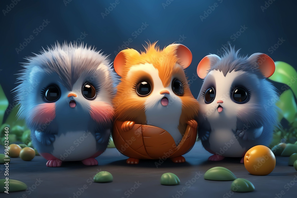 Cute cartoon imagine design 3D Illustration for kids and super funny for Wallpaper and background design. AI Generated Cute cartoon imagine design 3D Illustration for kids and super funny for Wallpaper and background design. AI Generated