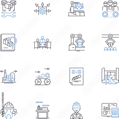Sales corporation line icons collection. Sales, Corporation, Marketing, Revenue, Customers, Branding, Expansion vector and linear illustration. Targeting,Nerking,Prospects outline signs set