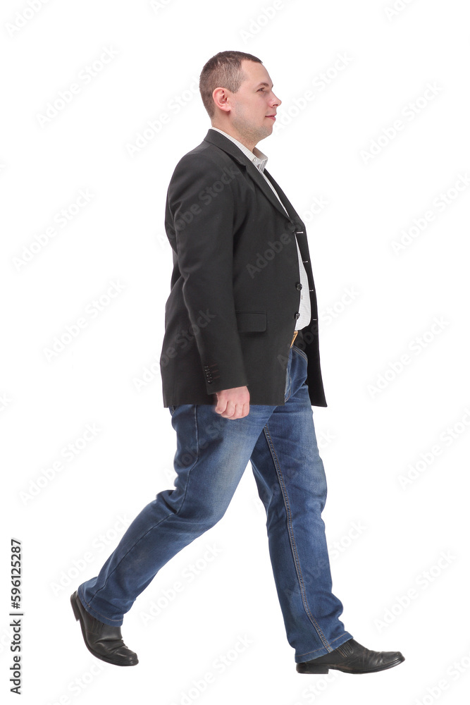 picture of a young business man walking forward on white background picture of a young business man walking forward on white background