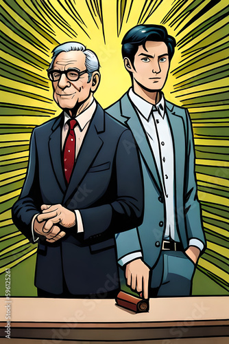 two business men who are seriously thinking and go to success