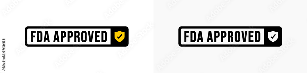 FDA Approved Label or FDA Approved Symbol vector isolated in flat style. FDA Approved label vector for product packaging design element. FDA Approved symbol for packaging design element. FDA Approved Label or FDA Approved Symbol vector isolated in flat style. FDA Approved label vector for product packaging design element. FDA Approved symbol for packaging design element.