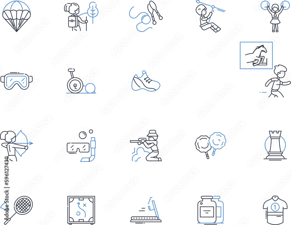 Tackle line icons collection. Intercept, Block, Grab, Hijack, Cover, Stop, Clash vector and linear illustration. Wrestle,Confront,Halt outline signs set