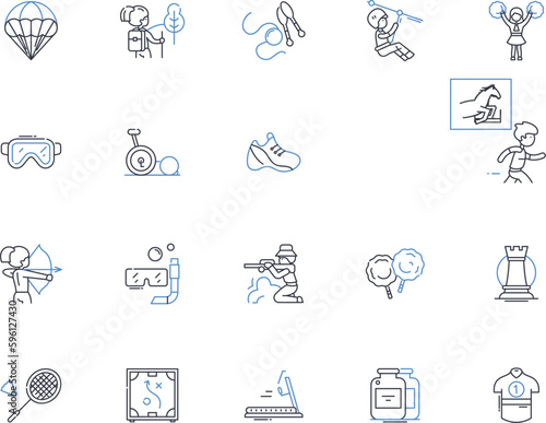 Tackle line icons collection. Intercept, Block, Grab, Hijack, Cover, Stop, Clash vector and linear illustration. Wrestle,Confront,Halt outline signs set
