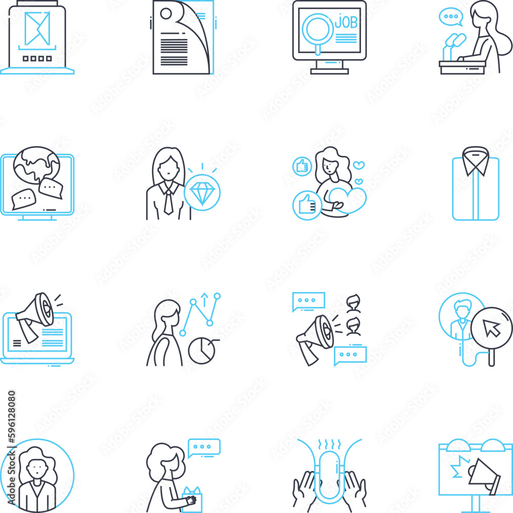 Marketing communication linear icons set. Advertising, Branding, Campaigns, Content, Copywriting, Design, Engagement line vector and concept signs. Influencers,Interactive,Messaging outline Marketing communication linear icons set. Advertising, Branding, Campaigns, Content, Copywriting, Design, Engagement line vector and concept signs. Influencers,Interactive,Messaging outline