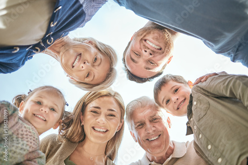 The best time is time spent with family. a multi-generational family standing together outside.