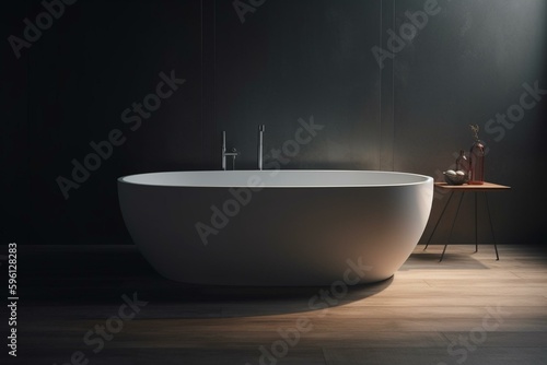 An artwork showing a contemporary tub. Generative AI