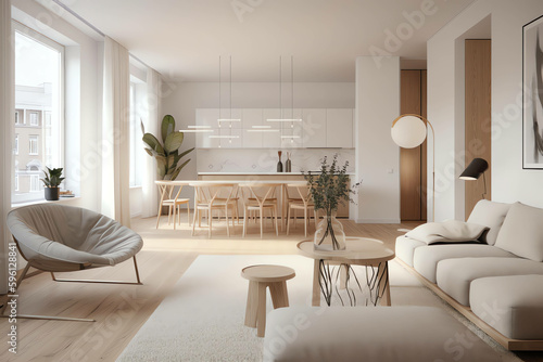 Interior Modern and Minimalist Scandinavian Natural Style, Transform Your Living Room with Simple, Elegant Decor © arlila