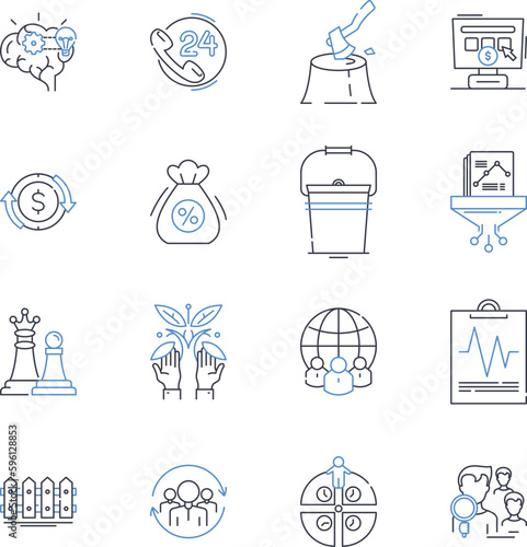 Viticulture realm line icons collection. Grapes, Irrigation, Harvest, Terroir, Vineyards, Pruning, Trellis vector and linear illustration. Winemaking,Grapevines,Vineyard management outline signs set