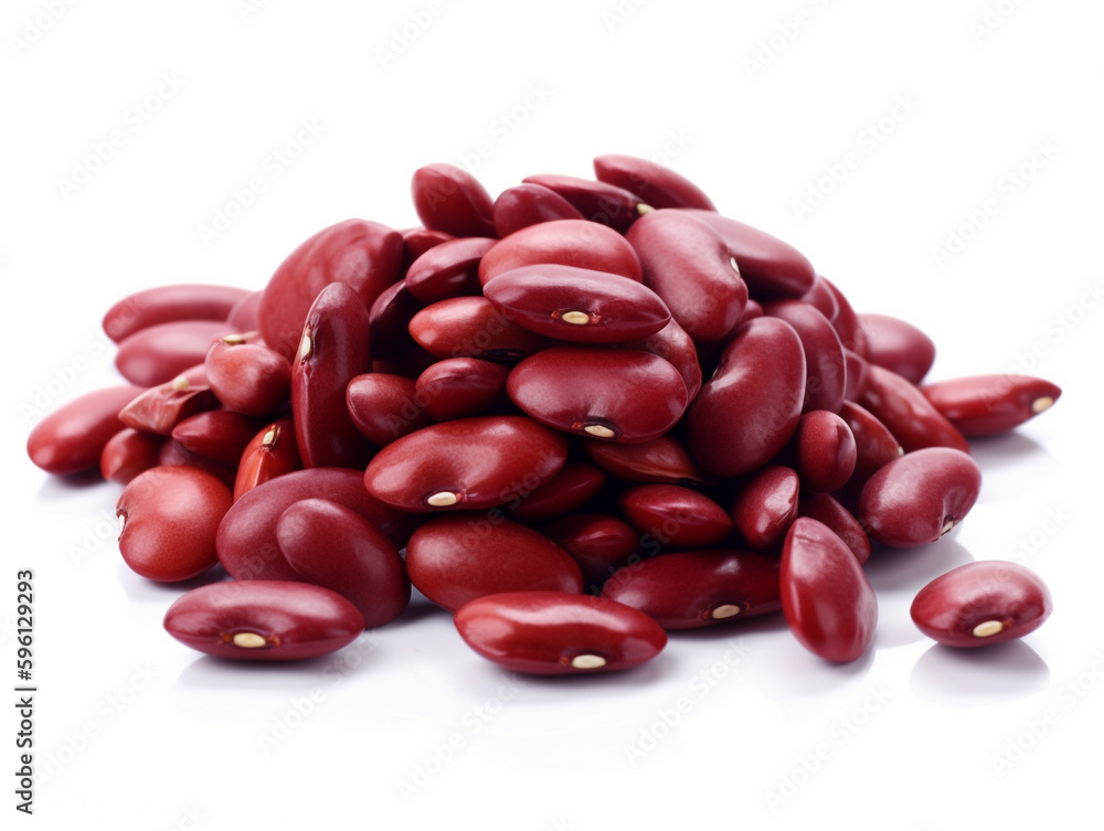 Red beans on a white background Red beans on a white background
