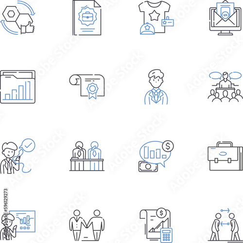 Employee engagement line icons collection. otivation, Commitment, Communication, Recognition, Incentives, Empowerment, Feedback vector and linear illustration. Retention, Ownership, Loyalty outline