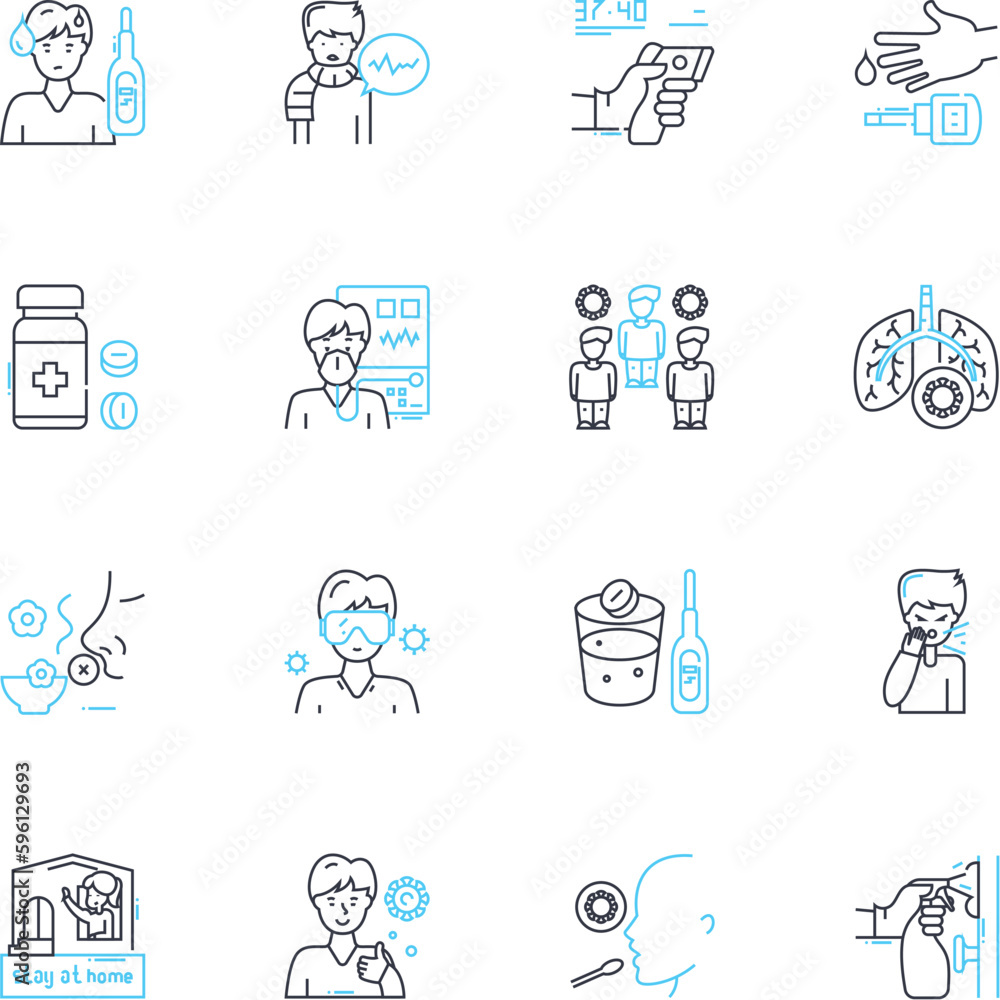 Virus protection linear icons set. Antivirus, Malware, Spyware, Firewall, Trojan, Cybersecurity, Phishing line vector and concept signs. Ransomware,Encryption,Vulnerability outline illustrations Virus protection linear icons set. Antivirus, Malware, Spyware, Firewall, Trojan, Cybersecurity, Phishing line vector and concept signs. Ransomware,Encryption,Vulnerability outline illustrations