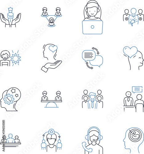 Research and investigation line icons collection. Inquiry, Exploration, Analysis, Investigation, Study, Experiment, Fact-finding vector and linear illustration. Inspection,Research,Assessment outline