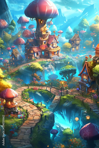 Magic Land: Enchanting Lighting and Surreal Elements in a Dreamy Fantasy - Generative AI  © arlila