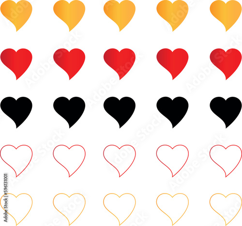 red and yellow hearts