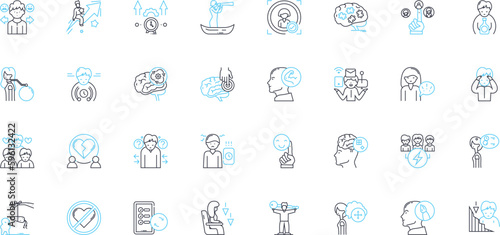 Social science linear icons set. Anthropology, Sociology, Psychology, Economics, Political science, History, Geography line vector and concept signs. Demography,Anthropometry,Ethnography outline