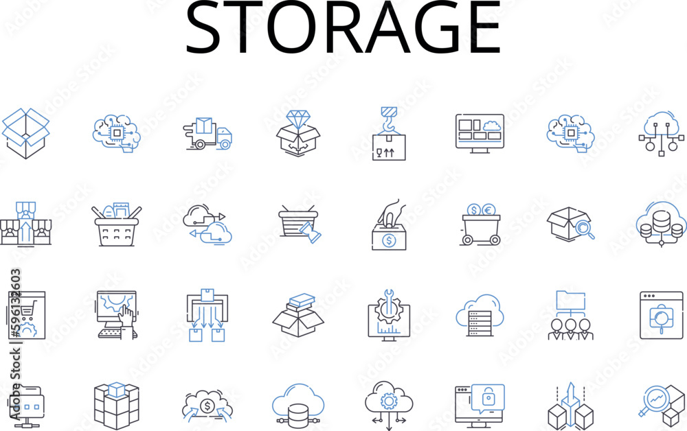 Storage line icons collection. Preservation, Safekeeping, Hoarding, Storing, Stockpiling, Collecting, Retaining vector and linear illustration. Holding,Gathering,Accumulating outline signs set Storage line icons collection. Preservation, Safekeeping, Hoarding, Storing, Stockpiling, Collecting, Retaining vector and linear illustration. Holding,Gathering,Accumulating outline signs set