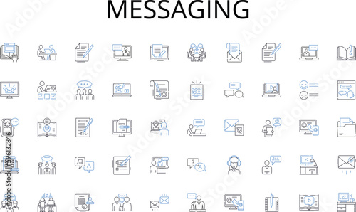 Messaging line icons collection. Adventure, Adrenaline, Excitement, Rush, Fear, Euphoria, Intensity vector and linear illustration. Thrillseeker,Risk,Heart-pumping outline signs set