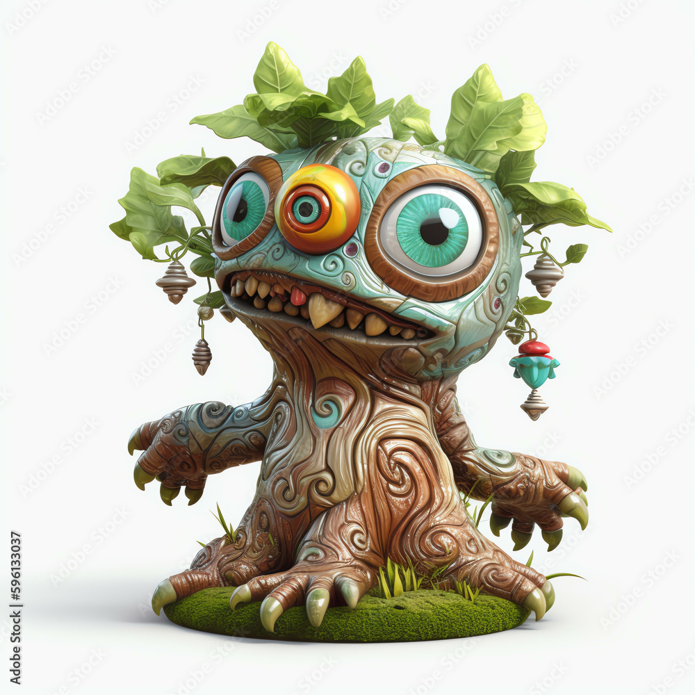 Expressive Cartoon Monster Tree in 3D with Generative AI Character Designs Expressive Cartoon Monster Tree in 3D with Generative AI Character Designs
