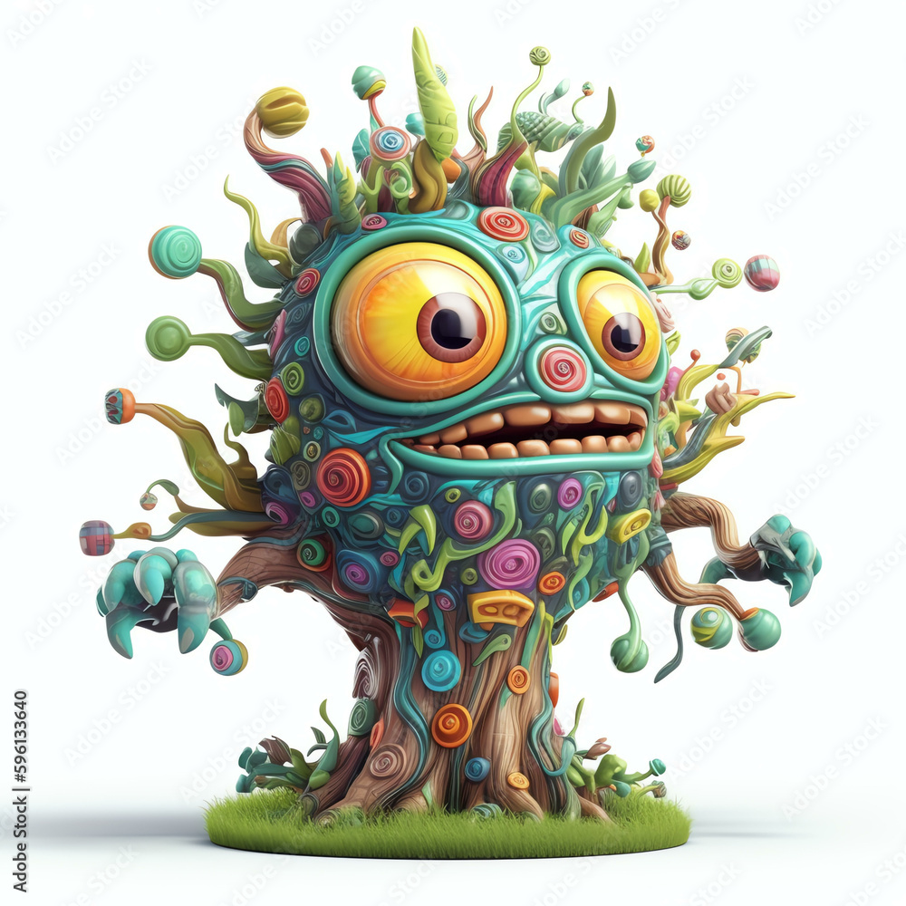 Cartoon 3D Illustrated Wandering Eye of a Polychrome Monster Tree with Generative AI
Cartoon 3D Illustrated Wandering Eye of a Polychrome Monster Tree with Generative AI