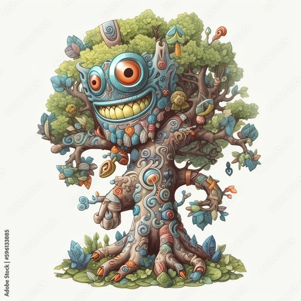 Cartoon 3D Polychrome Sculpture of a Cartoon Monster Tree with Generative AI
Cartoon 3D Polychrome Sculpture of a Cartoon Monster Tree with Generative AI