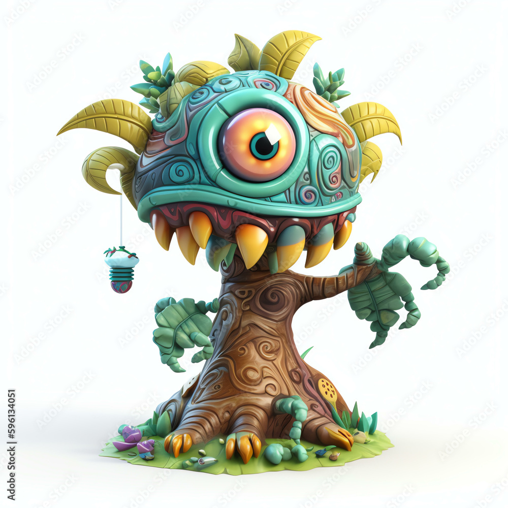 Cartoon 3D Wandering Eye Illustrations of a Cartoon Monster Tree with Generative AI
Cartoon 3D Wandering Eye Illustrations of a Cartoon Monster Tree with Generative AI