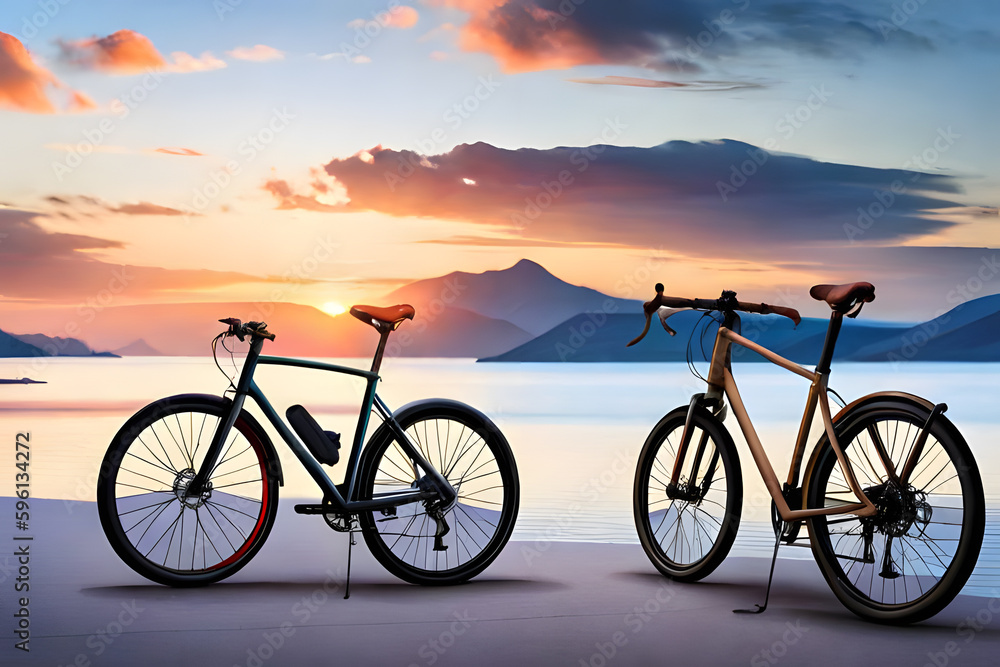 Fototapeta premium bike on the beach