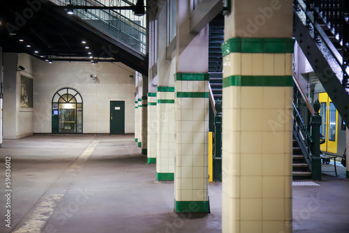 Classic empty subway station photo