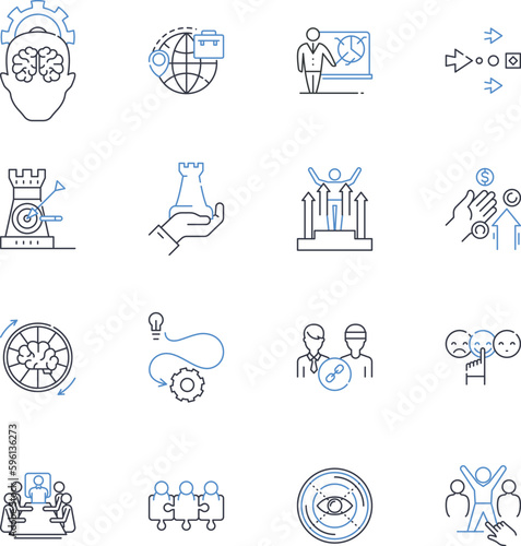 Establishment growth line icons collection. Expansion, Scaling, Development, Progression, Advancement, Growth, Flourishing vector and linear illustration. Prosperity,Thriving,Evolution outline signs