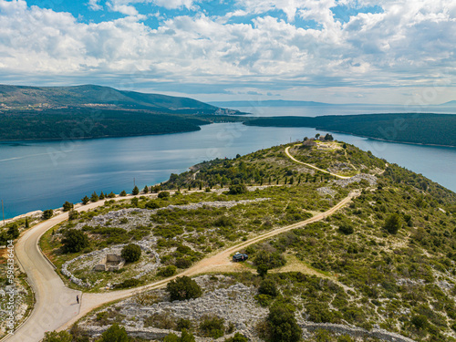 Fototapeta Naklejka Na Ścianę i Meble -  view from the sea in istria, croatia, seaview, mediterranean sea