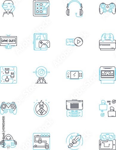 Search Engine Optimization (SEO) linear icons set. Keywords, Backlinks, Algorithm, Metadata, SERP, Crawling, Sitemap line vector and concept signs. Ranking,Optimization,Anchor outline illustrations