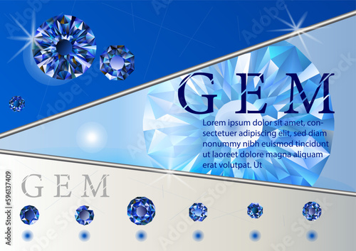 Diamond background gemstone 3d realistic vector illustration