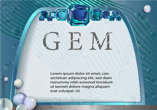 Diamond background gemstone realistic vector illustration