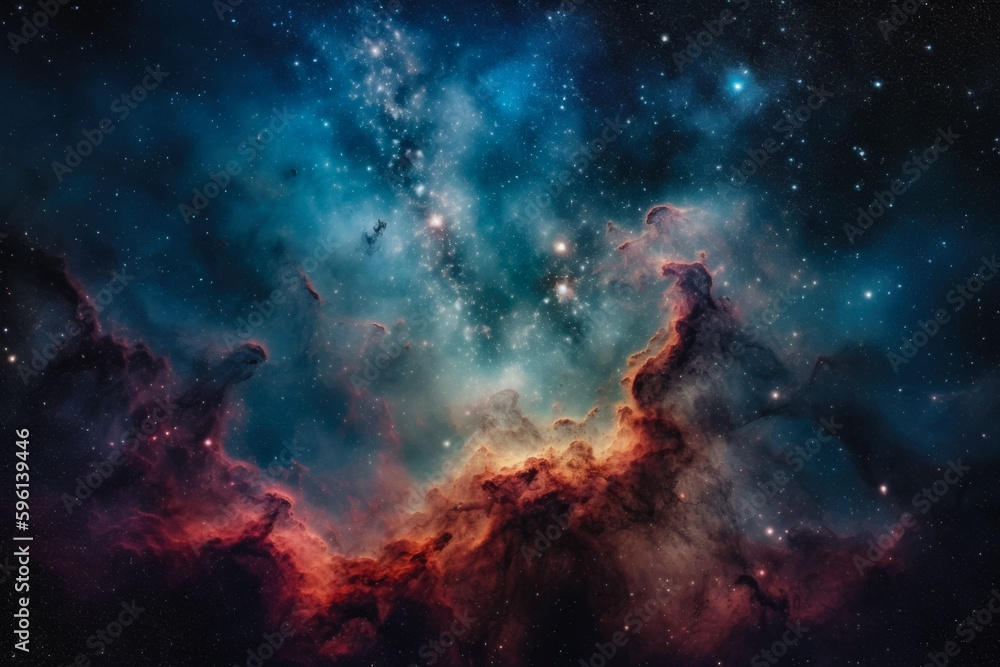 Stellar Depths: Distant Nebula and Stars in a Deep Universe Illustration Stellar Depths: Distant Nebula and Stars in a Deep Universe Illustration