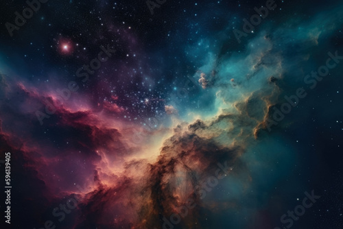 Stellar Depths: Distant Nebula and Stars in a Deep Universe Illustration © overlays-textures