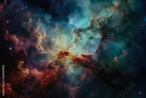 Stellar Depths  Distant Nebula and Stars in a Deep Universe Illustration