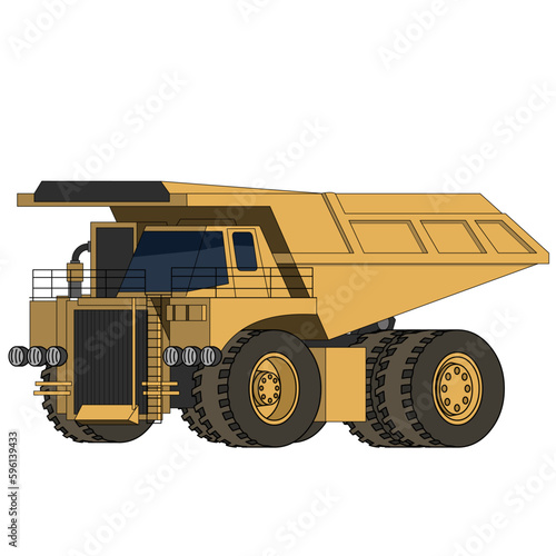 Dumper Illustration.  Cami√≥n de carga pesada para miner√≠a.