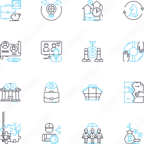 Management Wizard linear icons set. Expert, Efficient, Organized, Proactive, Innovative, Dynamic, Knowledgeable line vector and concept signs. Skilled,Strategic,Results-driven outline illustrations