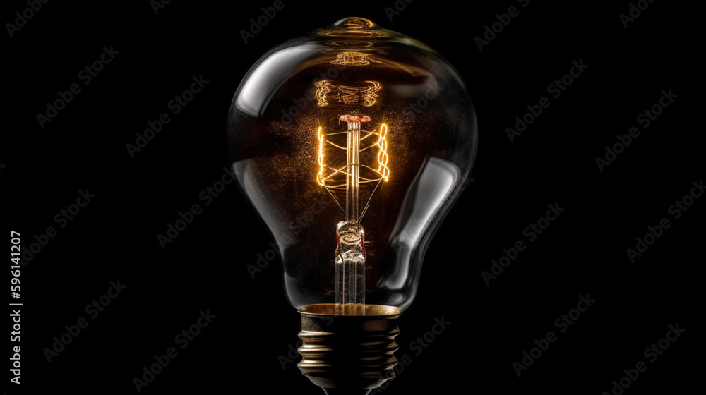 Illuminating the Dark: A Striking Black Background Lightbulb Photograph Illuminating the Dark: A Striking Black Background Lightbulb Photograph
